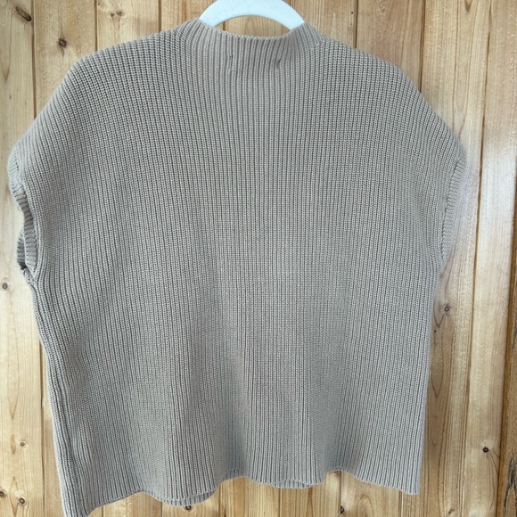 Women’s Anrabess Tan Knit Cowlneck Sleeveless Sweater with Pocket Size M - Picture 6 of 6